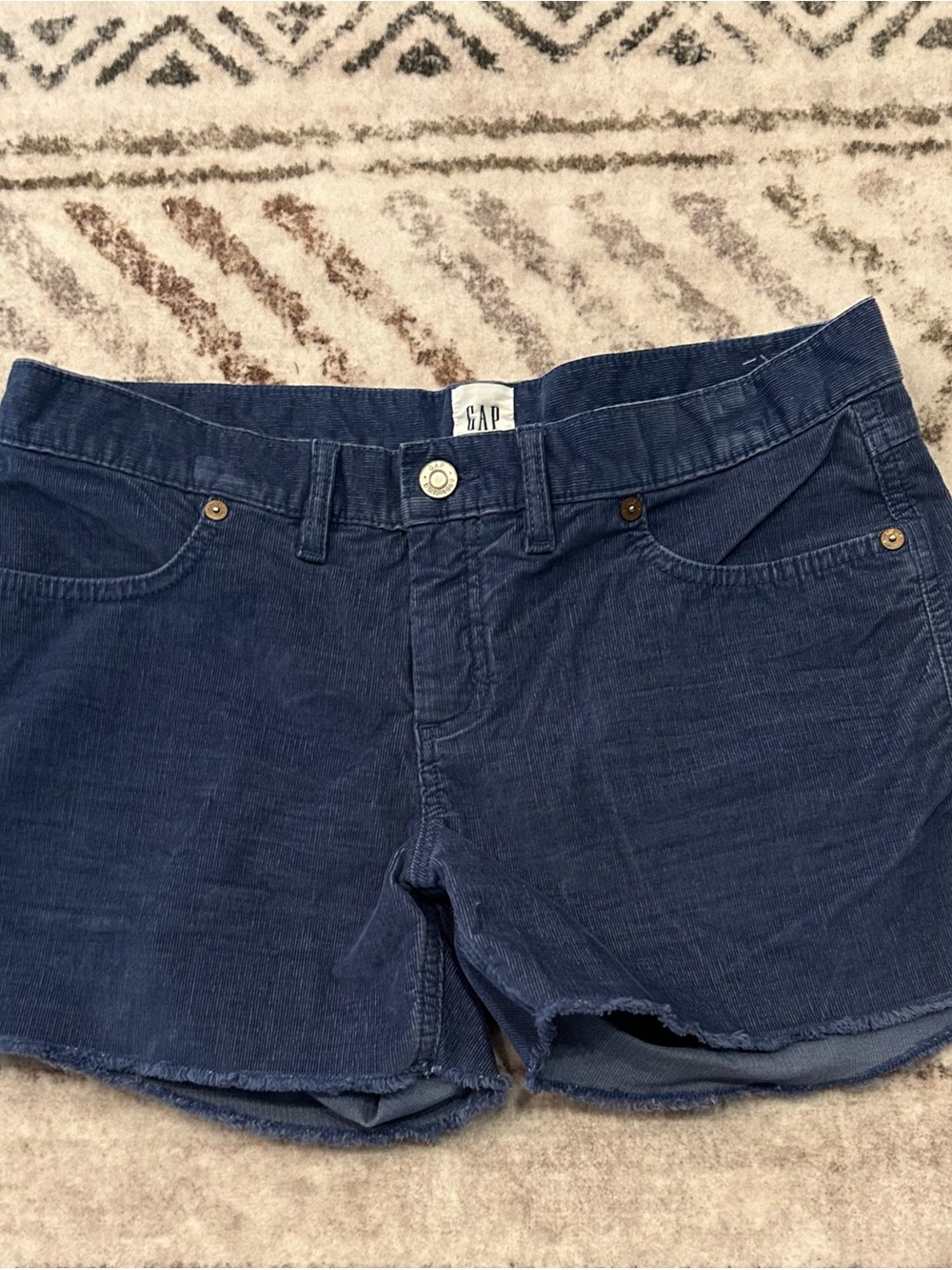 Gap Blue Corduroy Frayed Cut-Off Shorts Size 8